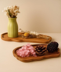ถาดไม้สไตล์ญี่ปุ่น – จานขนมหวานไม้เนื้อแข็ง จานผลไม้ทรงกลมและสี่เหลี่ยม จานของว่าง ชา โดย f s international - Product Image 4