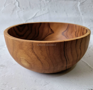 Bol à salade et à fruits classique en bois d'acacia massif, vaisselle écologique, couleur personnalisable, artisanat, bol à pâte - Product Image 2