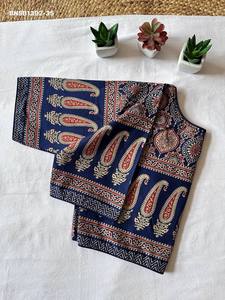 High Quality Ajrakh Cotton with Hand-<b>Block</b> <b>Print</b> Readymade Front-Hook Blouse Collection Woman Fashion Manufacturer - Product Image 3