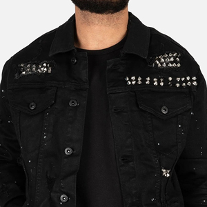 Chaqueta Vaquera con Pedrería para Hombre, Estilo Vintage y Urbano - Product Image 6