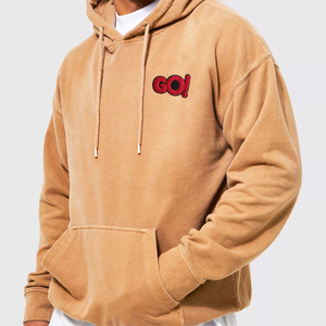 Sudadera con Capucha para Hombre, Corte Regular, 100% Algodón, Cuello Alto con Cierre de Cremallera, Bordado GO! Logotipo en el bolsillo frontal, estilo casual de invierno - Product Image 1