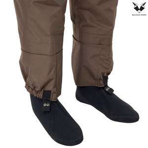 Pantalons de pêche ajustables marron à poitrine droite, 100 % imperméables, avec pieds intégrés, respirants, écologiques, pour la chasse en extérieur - Product Image 5