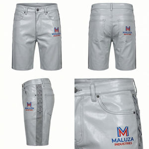 Shorts pour hommes en similicuir de qualité supérieure, style streetwear, cargo, hip-hop, motard, tendance, Maluza Industries - Product Image 6