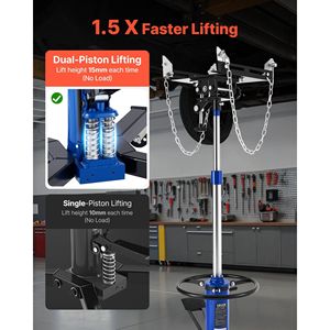 Martinetto Idraulico Telescopico da 600 kg (1322 libbre) con Doppio Telescopio e Pedale per Sollevamento Veicoli - Product Image 2
