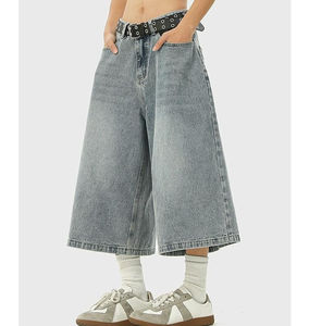 Pantalones Cortos de Mezclilla para Hombre, Estilo Vintage, Cintura Elástica, Personalizables con Logotipo, Casuales, Holgados, Lisos - Product Image 3