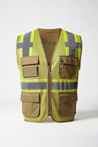 Chaleco de Seguridad Reflectante de Grado Profesional para Hombre, Chaleco de Trabajo con Múltiples Bolsillos para Exteriores - Product Image 1