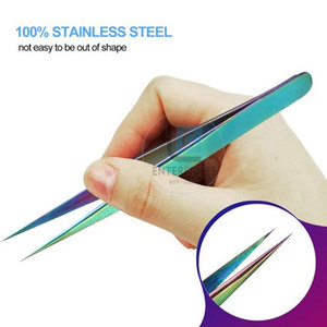 Pinces à cils réutilisables en acier inoxydable durables avec une préhension parfaite - Service OEM et emballage personnalisé - Product Image 4