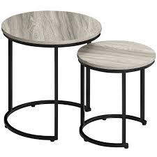 <b>Round</b> Nesting Side <b>Tables</b> Metal Frame End <b>Tables</b> Set for Living Room Sofa Corner Decor - Product Image 2