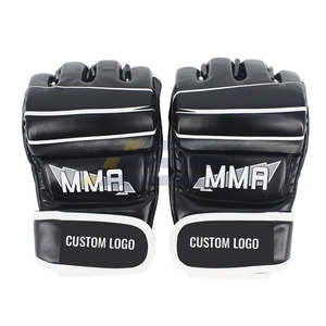 Gants de MMA de couleur noire de qualité supérieure, prix de gros, vêtements de sport pour la lutte, impression de logo personnalisée - Product Image 6