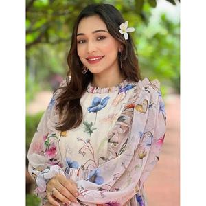 ชุดเดรสแม็กซี่พิมพ์ลายดอกไม้สำหรับผู้หญิงแขนยาวหรูหราสบายๆชุดปาร์ตี้ฤดูร้อน - Product Image 4