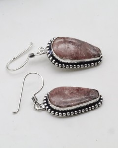 Natural Agate <b>Hoop</b> Earrings with German <b>Silver</b> – Handmade Gemstone <b>Hoop</b> Jewelry for Women - Product Image 3