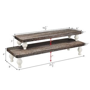 Juego de Soportes Elevados de Madera de Lujo, Pedestal Rústico de Madera de Mango, Plataforma de Exhibición para Mesa Estilo Rústico, Soporte Decorativo para Servir - Product Image 5