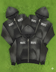 Sudaderas con capucha con pedrería en toda la prenda, estilo urbano, logotipo serigrafiado, mejor material, precios razonables, corte holgado, efecto desgastado por el sol, con cremallera - Product Image 4