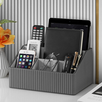 Organisateur de bureau multifonction en cuir MAVOBO à 5 compartiments avec dimensions de 26x18x13,5 cm pour un rangement de bureau moderne