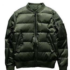 Men's Black Puffer Jacket Turn-down Collar Zipper Closure Casual Solid Color Polyester Material Winter Wear Regular Fit - Product Image 3