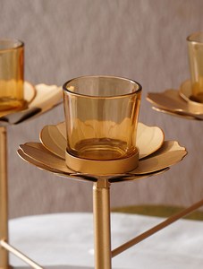 Portavelas de Metal decorativo de estilo nórdico de gran venta, Metal en hierro, el mejor diseño, mesa hecha a mano, soporte de vela para servir Cena - Product Image 2