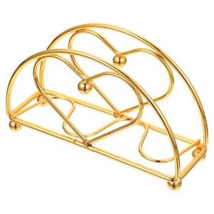 Metal Gold Color Heart Shape Design Restaurant Cutlery Napkin Holder Gold Plated for Hotels for Dining <b>Table</b> - Product Image 1