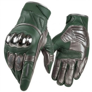 Gants en cuir rétro pour moto, équipement de motard vintage, style racer, gants de protection, marché européen - Product Image 2