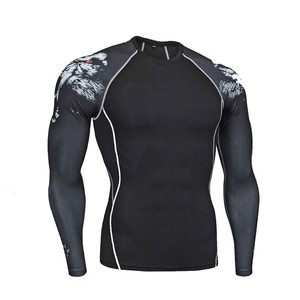เสื้อรัดกล้ามเนื้อสำหรับผู้ชาย น้ำหนักเบา สำหรับ MMA BJJ ฝึกซ้อมกีฬาต่อสู้ แห้งเร็ว ระบายอากาศได้ดี ชุดยิม - Product Image 3