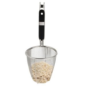Cesta coladora de fideos moderna de acero inoxidable con diseño profundo para cocinar, freír y colar múltiples alimentos - Product Image 6