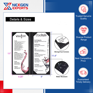 ปกเมนูหนัง PU คุณภาพสูงสุด ขนาดสั่งทำได้ สำหรับโรงแรม บาร์ และร้านอาหาร ขายส่ง - Product Image 3