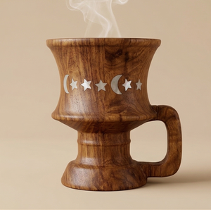 เตาเผาบัคฮูร์ไม้แบบอาหรับทำมือ พกพาสะดวก สำหรับใส่กำยานอูด ดีไซน์ตกแต่งสำหรับบ้านสไตล์ตะวันออกกลาง - Product Image 1