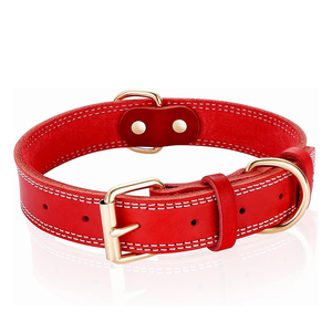 Professional Top Sale Durable Waterproof Leather <b>Pets</b> Supplies Dogs <b>Collar</b> Low MOQ Wholesale Price Leather Dog <b>Collars</b> - Product Image 1