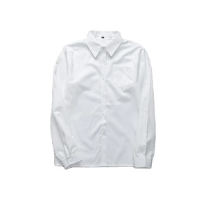 เครื่องแบบนักเรียนหญิงญี่ปุ่นคอตตอนเสื้อโอเวอร์ไซส์ XS-5XL ชุดนักเรียนมัธยมต้นเสื้อเชิ้ตสีขาวน้ำนม