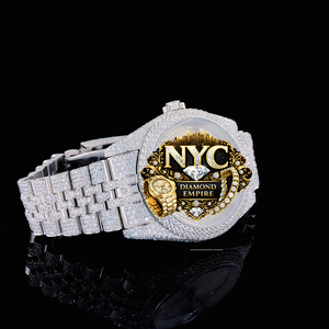 NYC DIAMOND EMPIRE High Quality Luxury Vintage Men's Stainless Steel Automatic Mechanical <b>Watch</b> Moissanite Diamond Square <b>Case</b> - Product Image 4