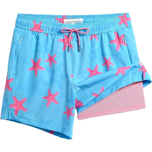 Men's Quick Dry Anti-UV Breathable <b>Swim</b> Shorts with <b>Board</b> Shorts Drawstring Waist Casual Beach Trunks Blue Pink Pattern - Product Image 1