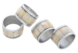 Premium Design Brass <b>MOP</b> Napkin Ring Metal Napkin Ring With <b>MOP</b> Inlay Stainless steel Napkin Ring At Factory Wholesale Price - Product Image 2