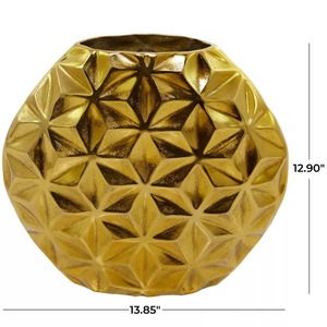Modern <b>Gold</b> Geometric <b>Vase</b> 13.85 In Width 12.90 In Height Decorative Art Piece - Product Image 6