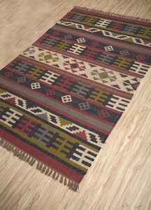 Artistic Area <b>Floor</b> Mat Hand Woven Jute-Woolen Kilim Rugs for Living Room Bedroom & Study - Product Image 5
