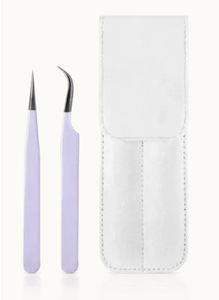 Pinzas para Pestañas DANTRIC IMPLANTS de Acero Inoxidable Japonés, Punta Lisa, Agarre de Diamante, Pinzas para Extensiones de Pestañas, Punta Puntiaguda, Blancas - Product Image 2
