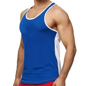 Camiseta sin mangas de algodón pesado con logo personalizado para hombre, estilo acanalado, para gimnasio, correr, fitness, deportes, entrenamiento, tejida - Product Image 3