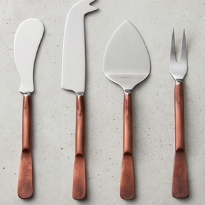 <b>Cheese</b> <b>Knife</b> <b>Set</b> Stainless Steel Copper Handle Durable Serving Tools For <b>Cheese</b> Serving Restaurant Use And Home Use - Product Image 1