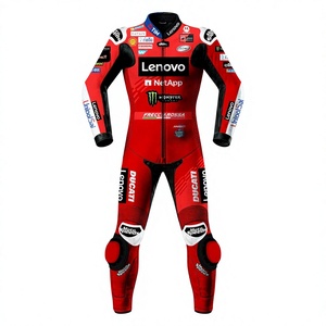 ชุดแข่งรถมอเตอร์ไซค์ Francesco Bagnaia MotoCP Suit Rucati 1 ชิ้น ทำจากหนังวัว/หนังจิงโจ้ สำหรับขี่มอเตอร์ไซค์/แข่งรถ/จั๊มสูท  หนังแท้มาตรฐาน CE ระดับ 2 - Product Image 1