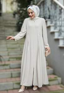 Abayas blanches unies avec hijab, robe longue, abayas de Dubaï et du Qatar, abayas pour le Hajj et l'Omra, robes arabes musulmanes respirantes pour femmes - Product Image 5