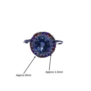 Anillo Clásico de Plata de Ley 925 con Topacio Azul y Topacio Multicolor, Joyería Plateada para Mujer, Ideal para Bodas - Product Image 4