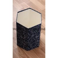 Panier rectangulaire en bois écologique fait main en Inde avec couvercle roulant, motif géométrique, pour décoration intérieure et bureau, en stock