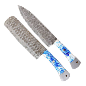Conçu pour la préparation alimentaire professionnelle, ensemble de couteaux de chef en acier Damas faits à la main pour la cuisine, couverts de cuisine haute performance - Product Image 2