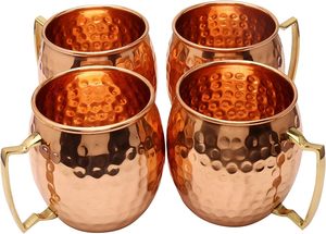 Taza de Cobre Martillado para Cerveza de Jengibre, Estilo Moscow Mule, con Asa de Latón, Impresión de Logotipo Personalizado, Venta al Por Mayor - Product Image 5