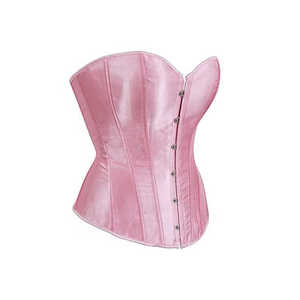 Women's Blue Satin Corset Shaper Firm <b>Control</b> <b>Tummy</b> <b>Control</b> Wear with Button Closure for Daily Use - Product Image 1