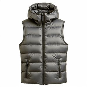 Men's Winter Lightweight Down <b>Jacket</b> Padded Puffer Vest with Zip-up <b>Quilted</b> Outwear Embroidered <b>Pattern</b> Solid <b>Pattern</b> Men vest - Product Image 1