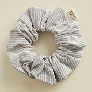 Natural Gray Cotton Pinstries Pattern Eco-Friendly Thick Elastic Hair <b>Tie</b> High-Quality Hair Accessories - Product Image 1