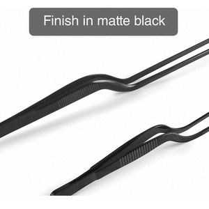 Professional Culinary Plating Tweezers Customized Food Clamp Tongs Stainless Steel Kitchen Offset Tweezers for <b>Chef</b> Decorating - Product Image 4