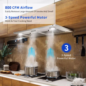 Ventilateur de cuisine encastré 3 vitesses en acier inoxydable 800 CFM - Product Image 6