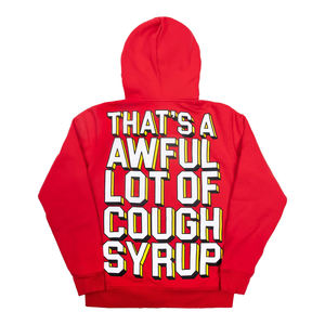 Sudadera con capucha de invierno para hombre, 100% algodón, de corte holgado y peso pesado, con cremallera, con logo frontal estampado por transferencia térmica, diseño 'That's a lot of cough syrup' - Product Image 2