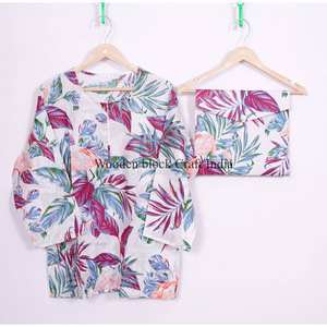 Vestido Largo Vintage 100% Algodón, Mangas Largas, Cuello Redondo, Estampado a Mano, Transpirable, Cintura Elástica, Casual para Mujer - Product Image 3