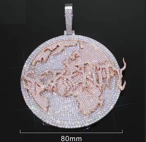 Vente flash - Pendentif personnalisé avec nom en moissanite, design bicolore, style hip-hop, argent 925, cadeau de luxe pour femmes - Product Image 4